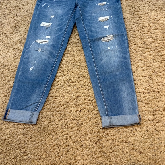 WHBM Jeans Womens 2 Blue The Girlfriend Distressed Light Wash Stretch - Picture 2 of 4